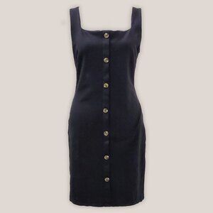 Shinestar Black Button Mini Dress | Bodycon Women's Dress